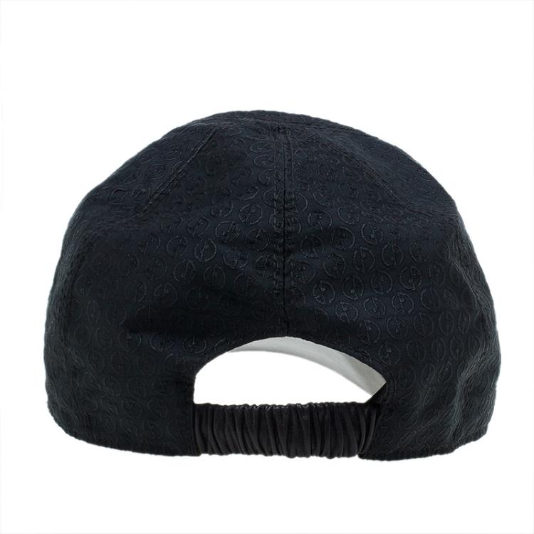 Pre Owned Giorgio Armani Black Monogram Baseball Cap