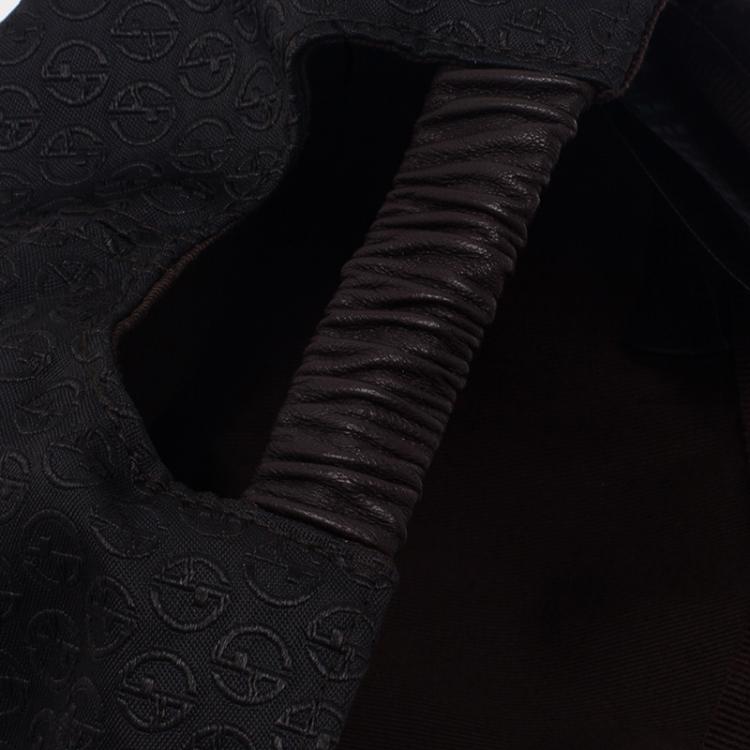 Pre Owned Giorgio Armani Black Monogram Baseball Cap