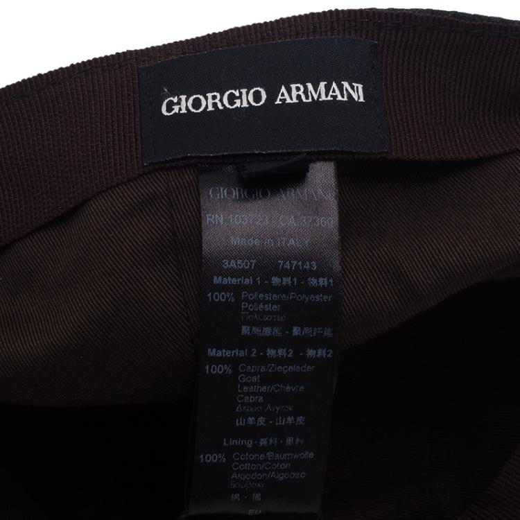 Pre Owned Giorgio Armani Black Monogram Baseball Cap