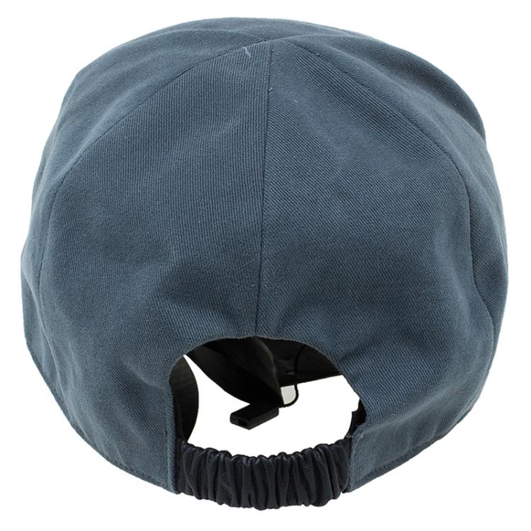 Pre Owned Giorgio Armani Grey Signature Baseball Cap Size 59