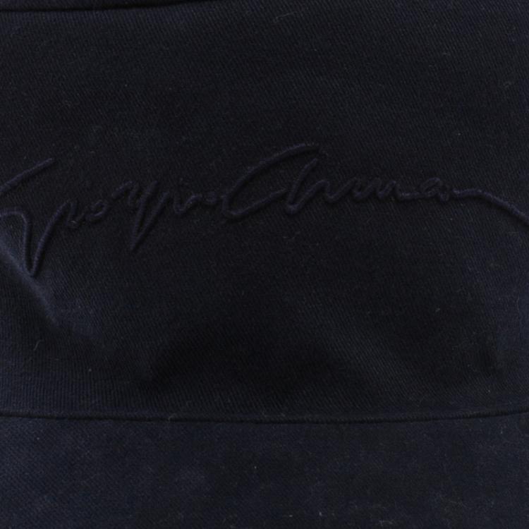 Pre Owned Giorgio Armani Navy Blue Logo Embroidered Baseball Cap XL ( Size 59 )