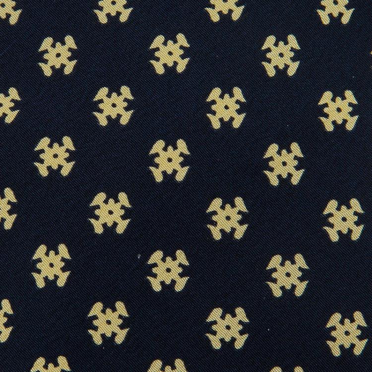 Pre Owned Giorgio Armani Navy Blue Silk Printed Tie 