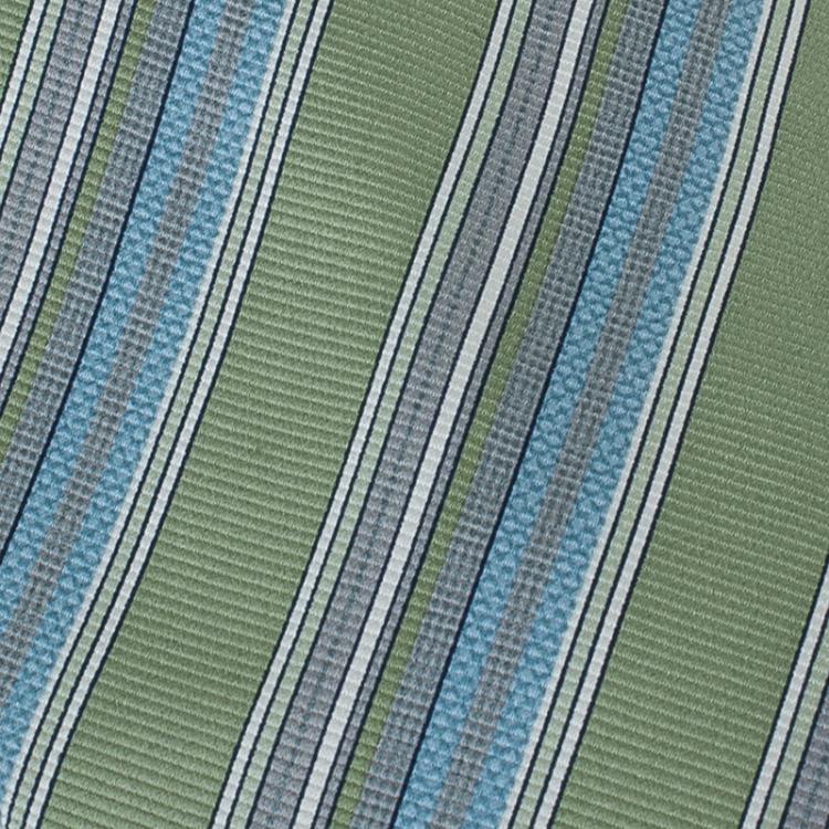 Pre Owned Giorgio Armani Green Striped Silk Tie