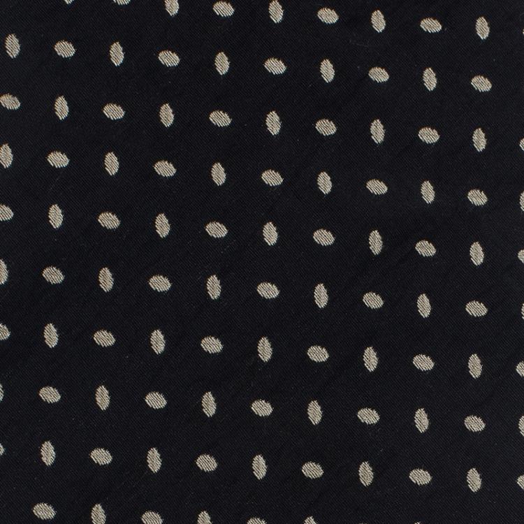 Pre Owned Giorgio Armani Black Polka Dot Woven Silk Tie