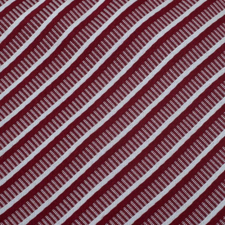 Pre Owned Giorgio Armani Red Striped Silk Tie