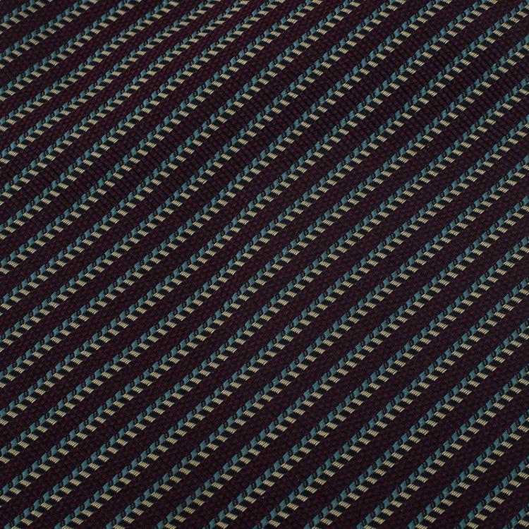 Pre Owned Giorgio Armani Burgundy Striped Silk Tie