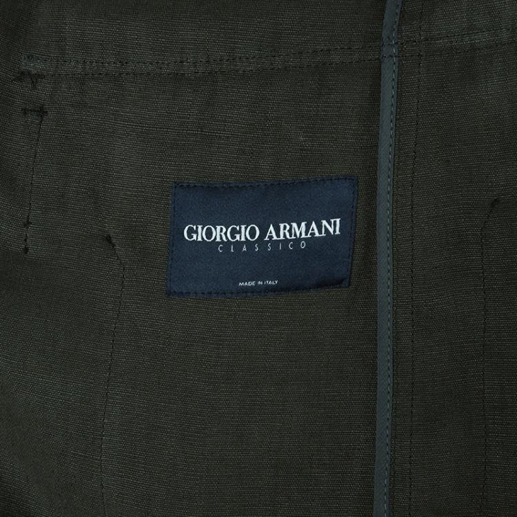 Pre Owned Giorgio Armani Mens Olive Green Jacket L