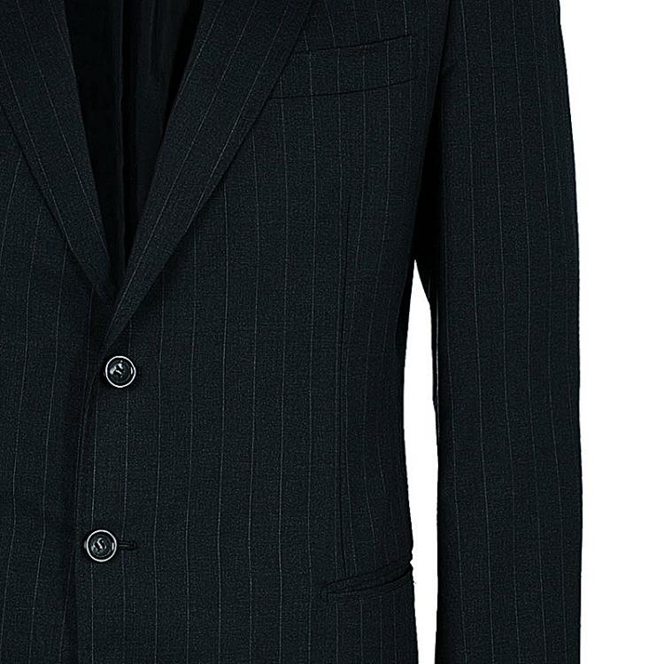 Pre Owned Giorgio Armani Men's Charcoal Grey Pinstripe Suit XL