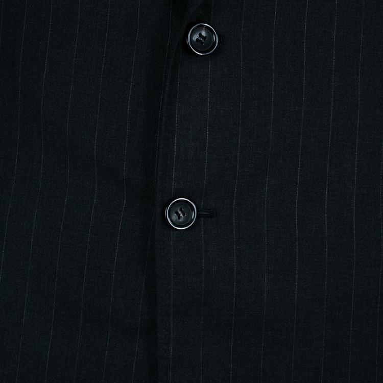 Pre Owned Giorgio Armani Men's Charcoal Grey Pinstripe Suit XL