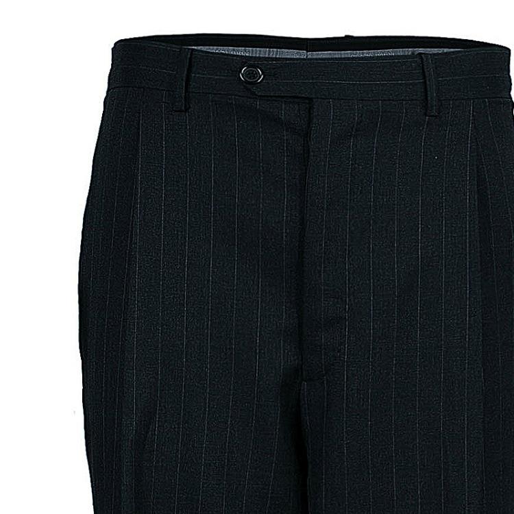 Pre Owned Giorgio Armani Men's Charcoal Grey Pinstripe Suit XL
