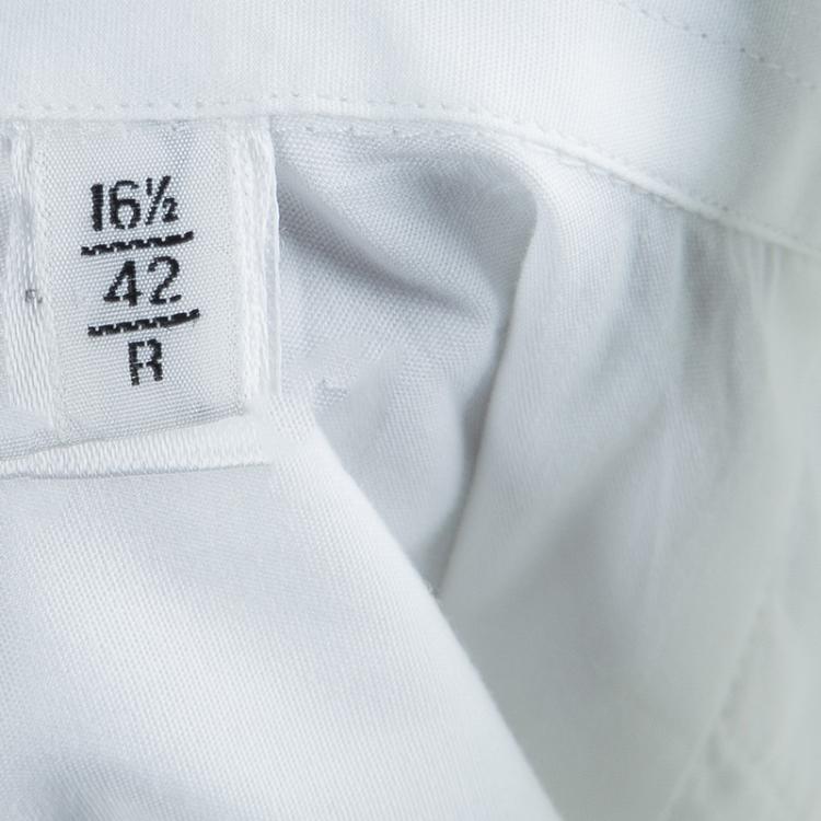 Pre Owned Giorgio Armani White Cotton Long Sleeve Buttondown Tuxedo Shirt L