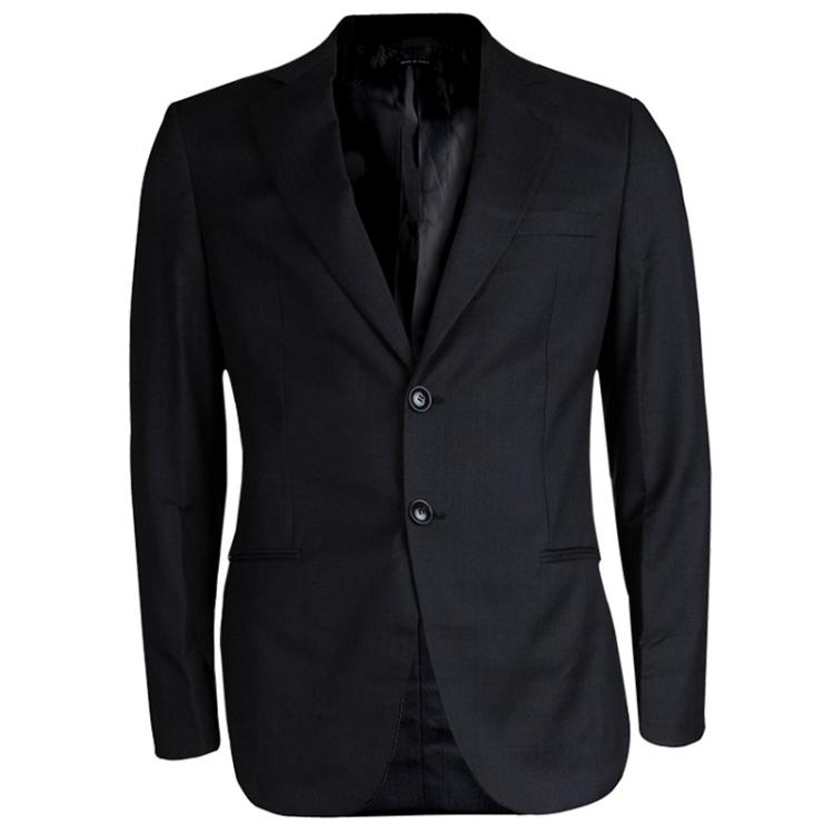 Pre Owned Giorgio Armani Grey Wool Suit L