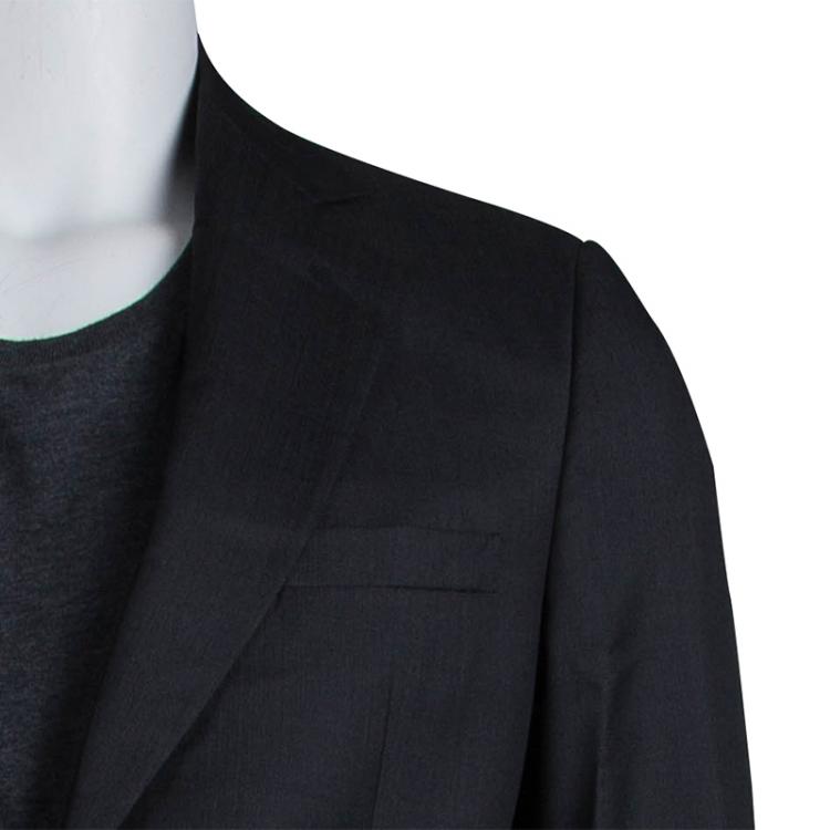 Pre Owned Giorgio Armani Grey Wool Suit L
