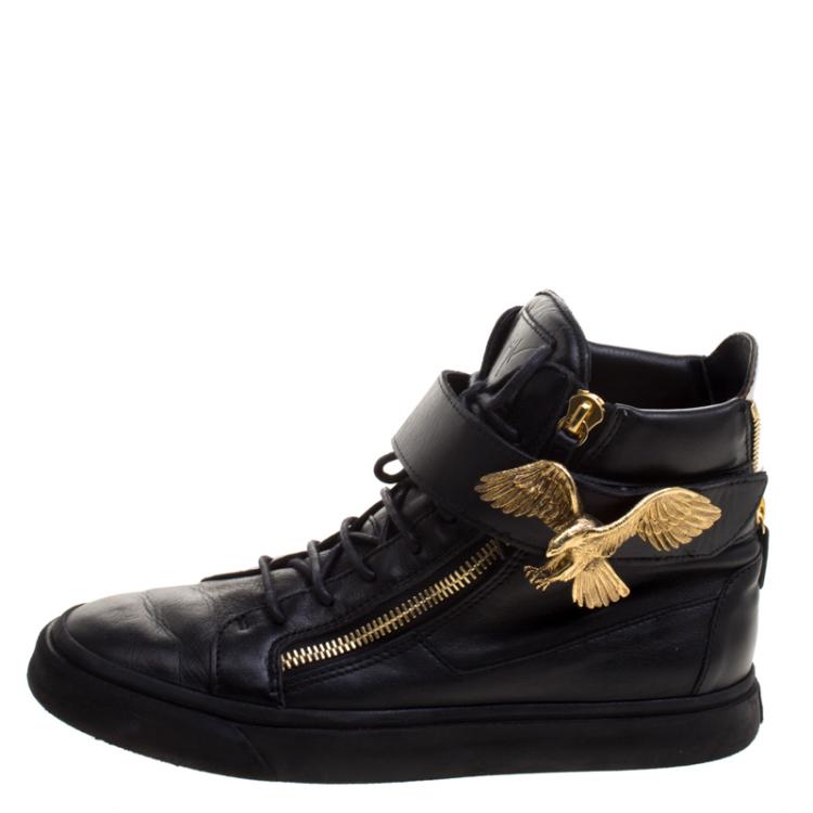 område kryds Glat Giuseppe Zanotti Black Leather Eagle High Top Sneakers Size 43 Giuseppe  Zanotti | TLC