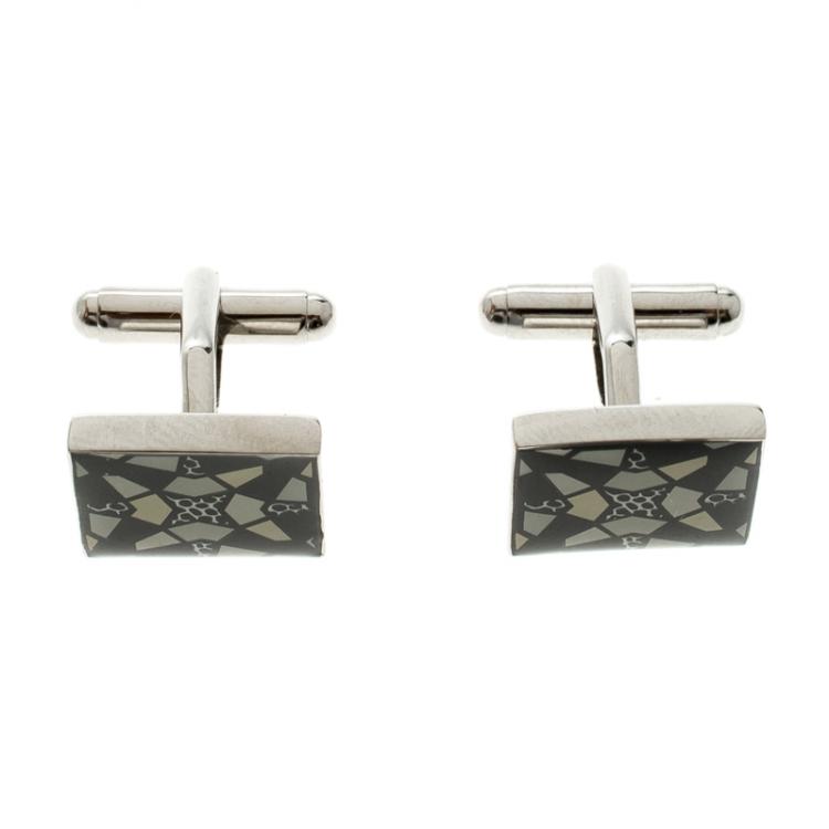 Pre Owned Givenchy Grey Enamel Cufflinks