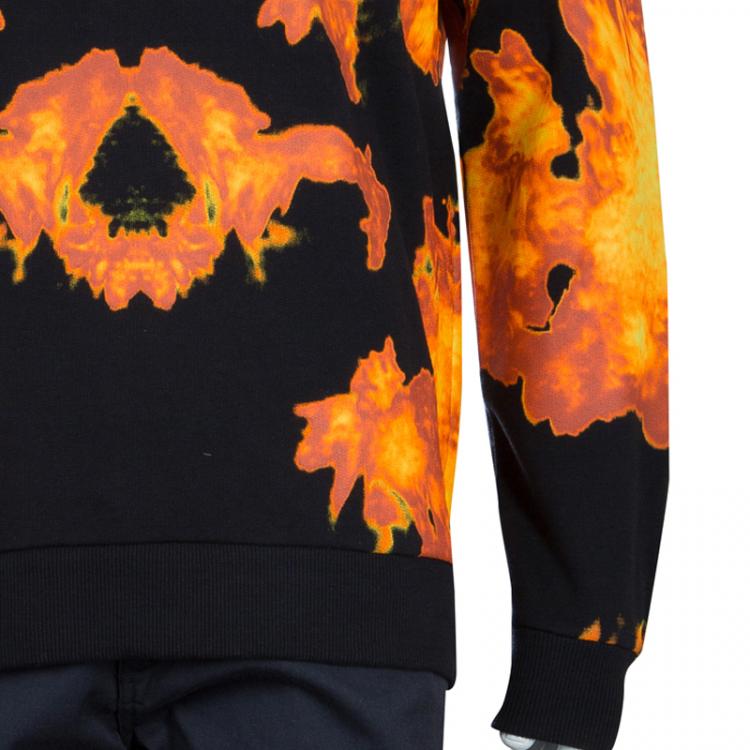 Pre Owned Givenchy Flame Print Cuban Fit Cotton Sweatshirt L