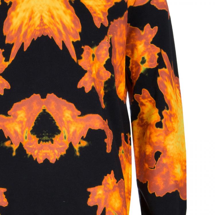 Pre Owned Givenchy Flame Print Cuban Fit Cotton Sweatshirt L