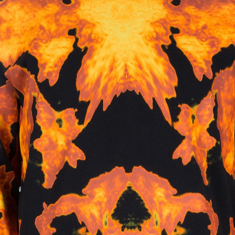 Pre Owned Givenchy Flame Print Cuban Fit Cotton Sweatshirt L