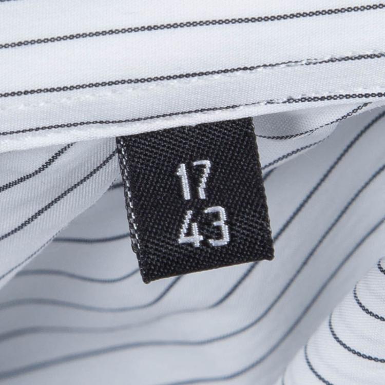 Pre Owned Givenchy White Striped Long Sleeve Button Front Shirt L
