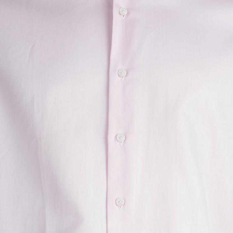 Pre Owned Givenchy Pink Herringbone Cotton Long Sleeve Button Front Shirt L 