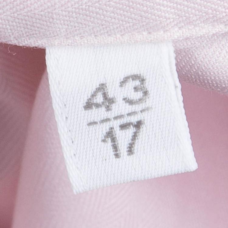 Pre Owned Givenchy Pink Herringbone Cotton Long Sleeve Button Front Shirt L 