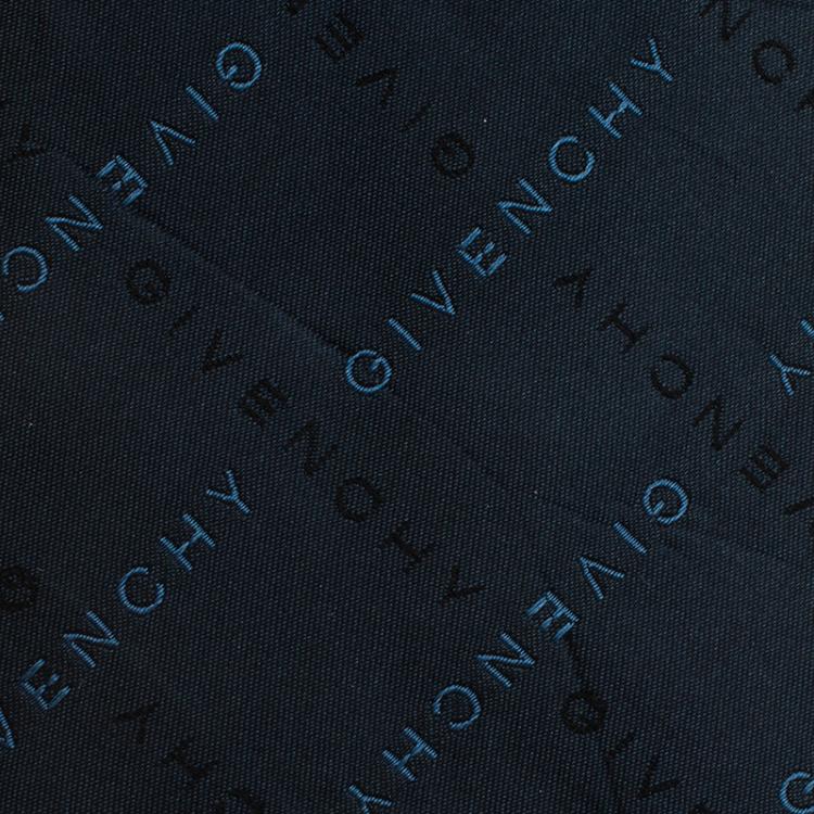 Pre Owned Givenchy Navy Blue Logo Silk Tie