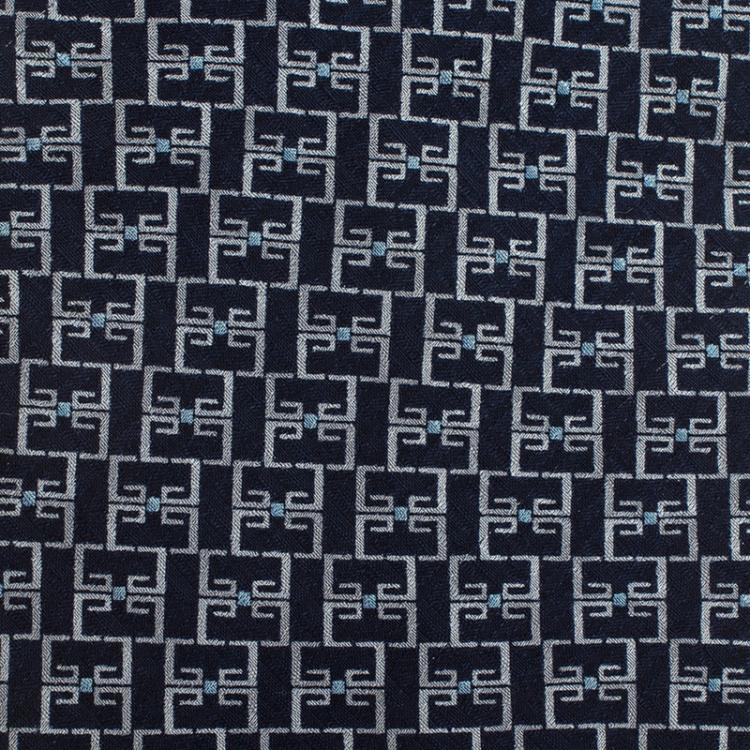 Pre Owned Givenchy Blue and White Printed Silk Tie