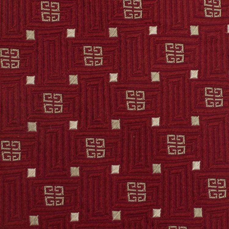 Pre Owned Givenchy Red Logo Silk Tie