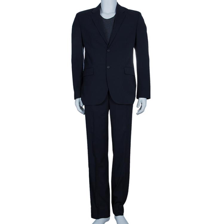 Pre Owned Givenchy Men's Black Wool Suit M