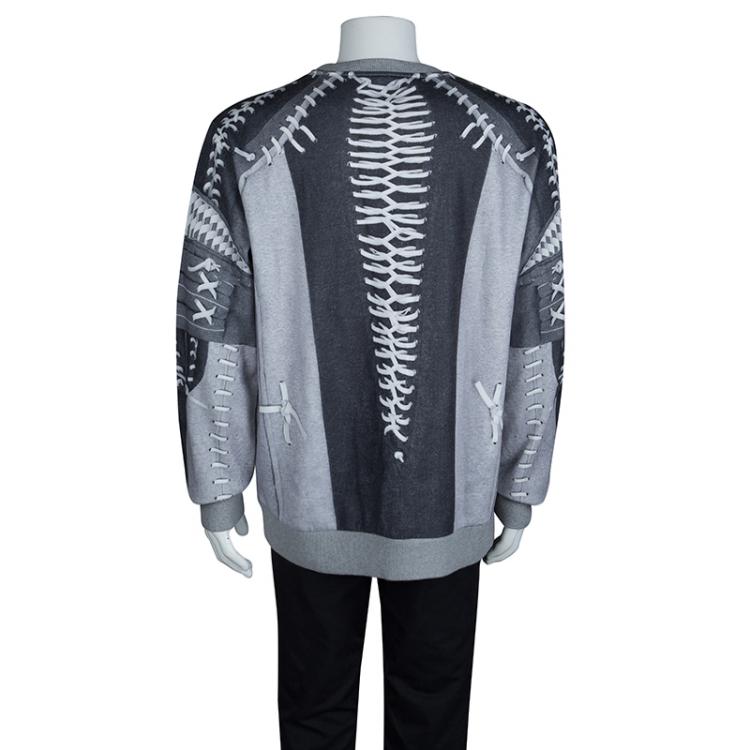 Pre Owned Givenchy Grey Shoe Lace Print Sweatshirt L