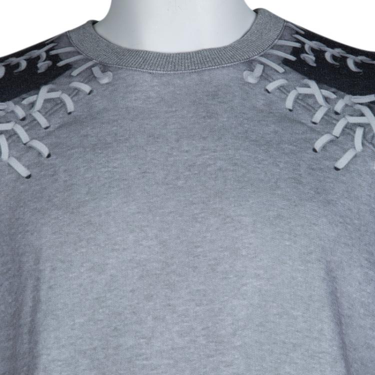 Pre Owned Givenchy Grey Shoe Lace Print Sweatshirt L