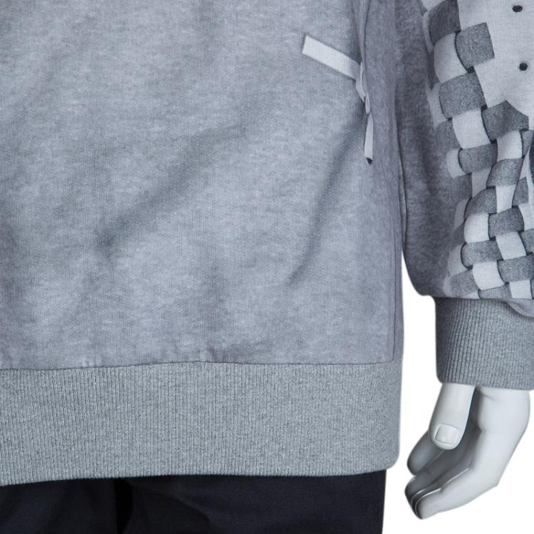 Pre Owned Givenchy Grey Shoe Lace Print Sweatshirt L