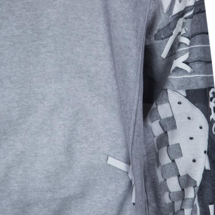 Pre Owned Givenchy Grey Shoe Lace Print Sweatshirt L