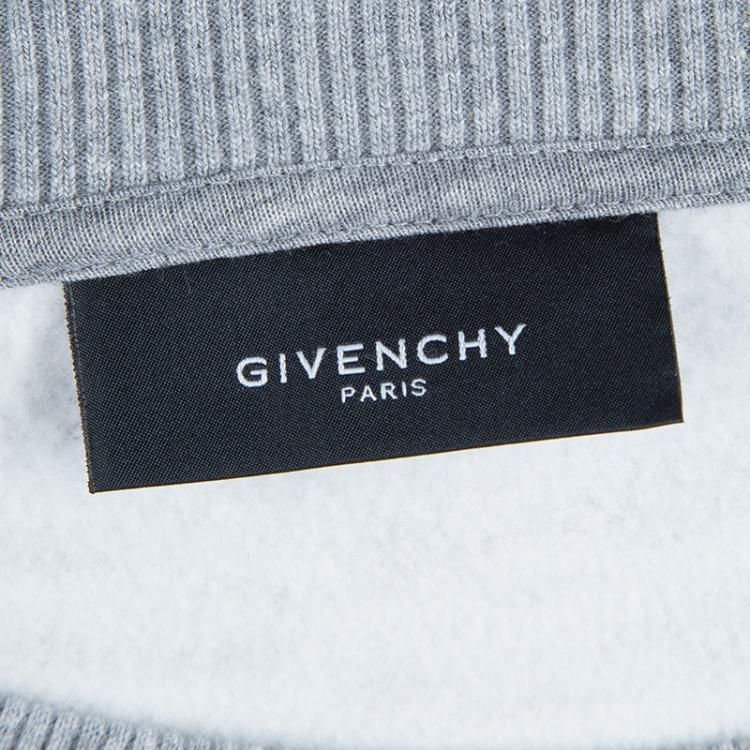 Pre Owned Givenchy Grey Shoe Lace Print Sweatshirt L