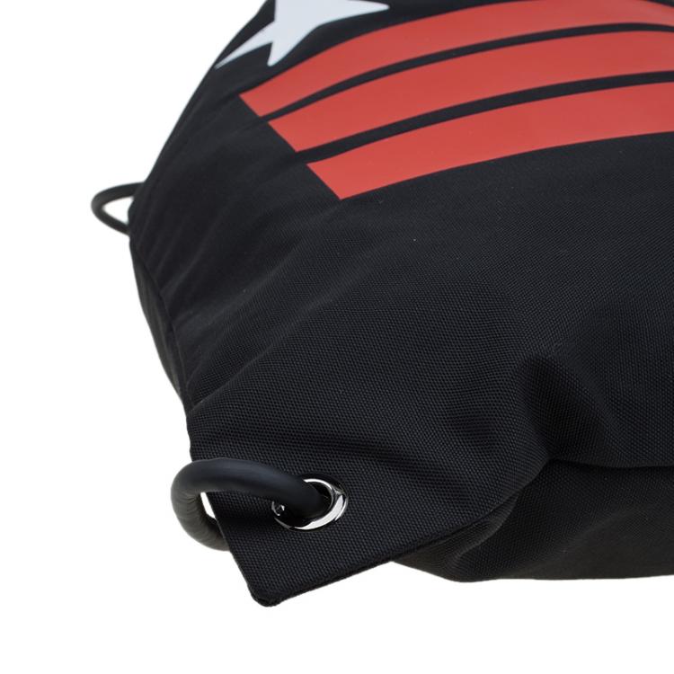 Pre Owned Givenchy Black Nylon Stars Stripes Drawstring Backpack