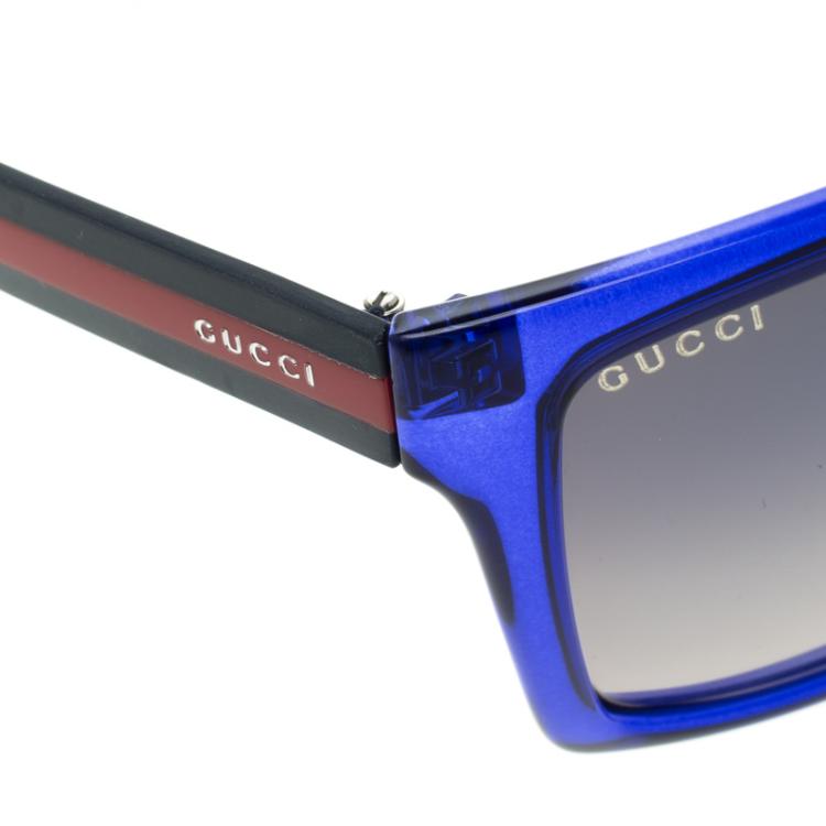 Pre Owned Gucci Blue GG 1013/S Square Sunglasses
