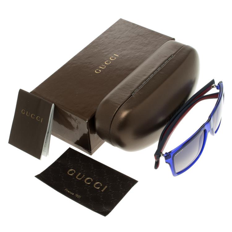 Pre Owned Gucci Blue GG 1013/S Square Sunglasses