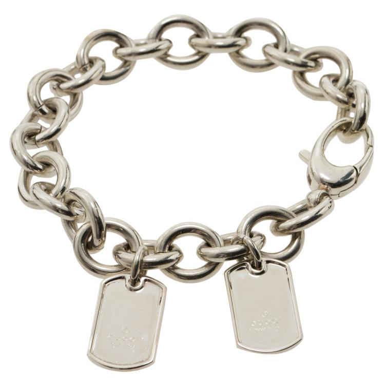 Gucci Dog Tag Silver Chain Bracelet Gucci | TLC