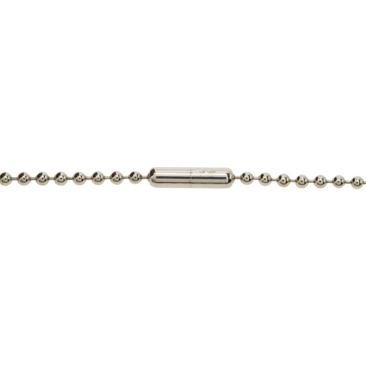 Pre Owned Gucci Dog Tag Silver Necklace