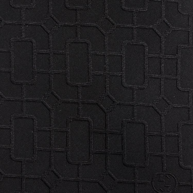 مملوكة مسبقًا Gucci Black Geometric Patterned Woven Silk Tie