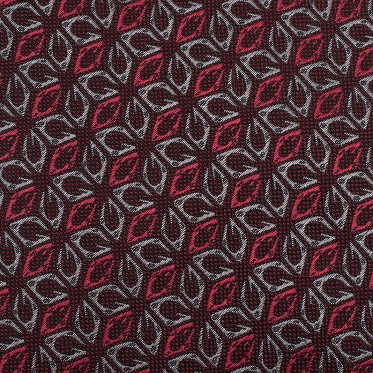 Pre Owned Gucci G Monogram Tri Color Floral Woven Silk Tie