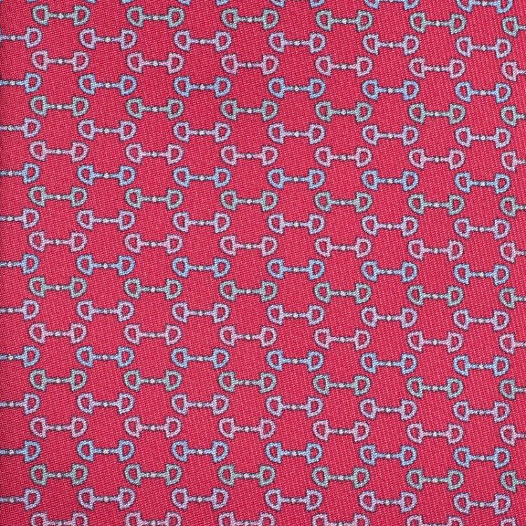Gucci Pink Horsebit Print Silk Tie Gucci