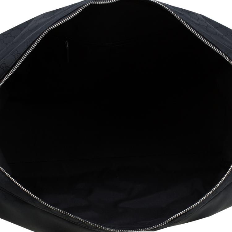 Pre Owned Gucci Black GG Nylon Weekender Travel Bag