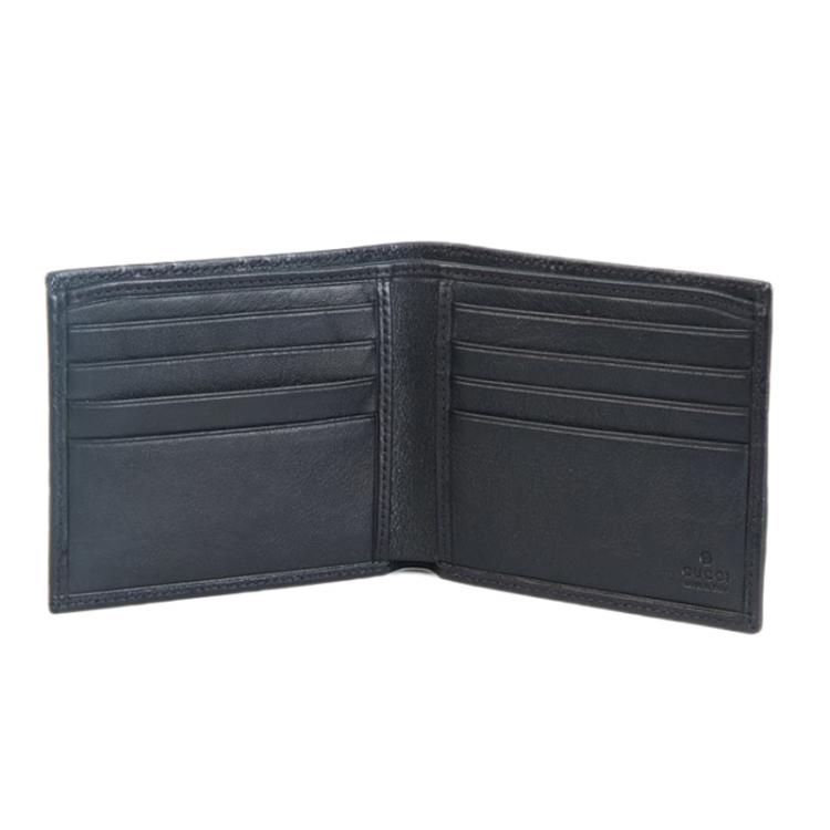 مملوكة مسبقًا Gucci Black Guccissima Leather Bi-Fold Wallet