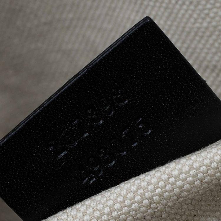 Pre Owned Gucci Black/Beige Diamante Canvas Briefcase Bag