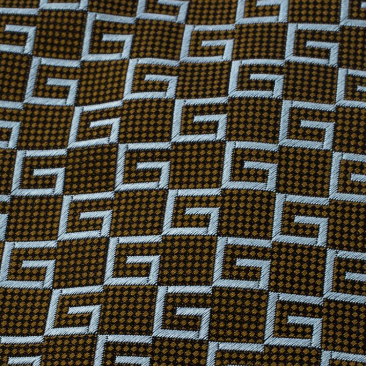 Pre Owned Gucci Brown Monogrammed Silk Tie