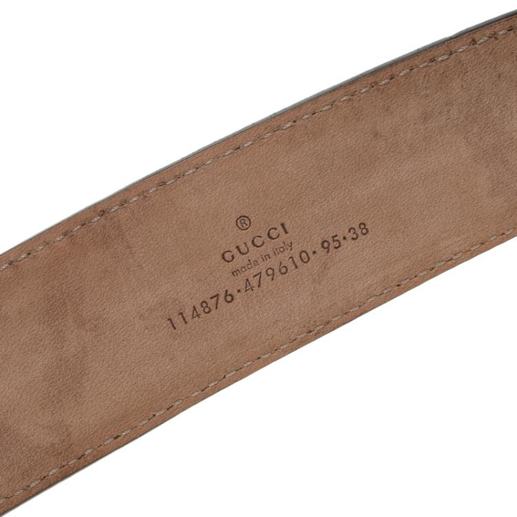 Pre Owned Gucci Beige Guccissima Leather Interlocking GG Buckle Belt 95 CM