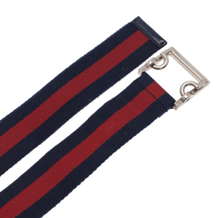 Pre Owned Gucci Web Detail Canvas Belt 95CM