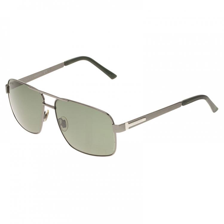 Pre Owned Gucci Black 1945/S Square Aviators