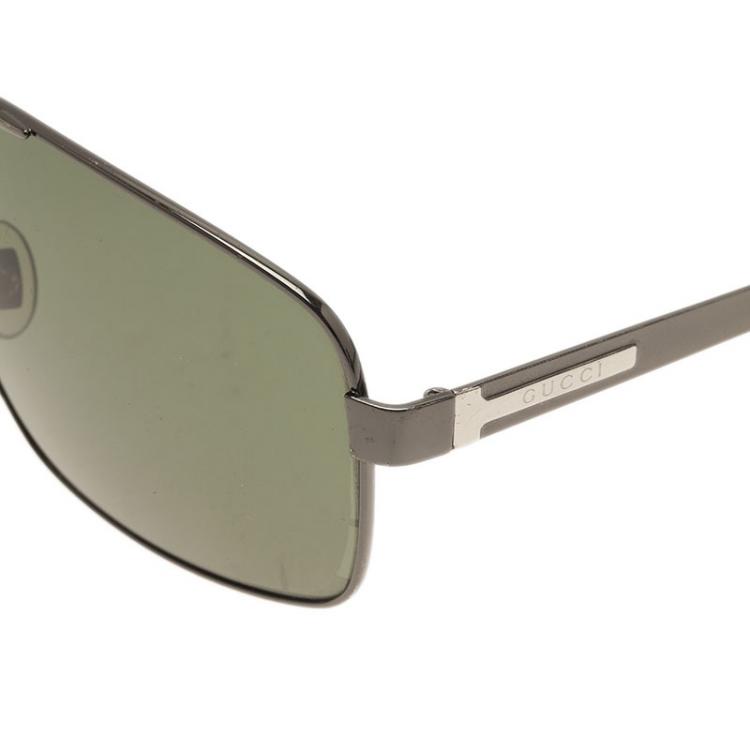 Pre Owned Gucci Black 1945/S Square Aviators